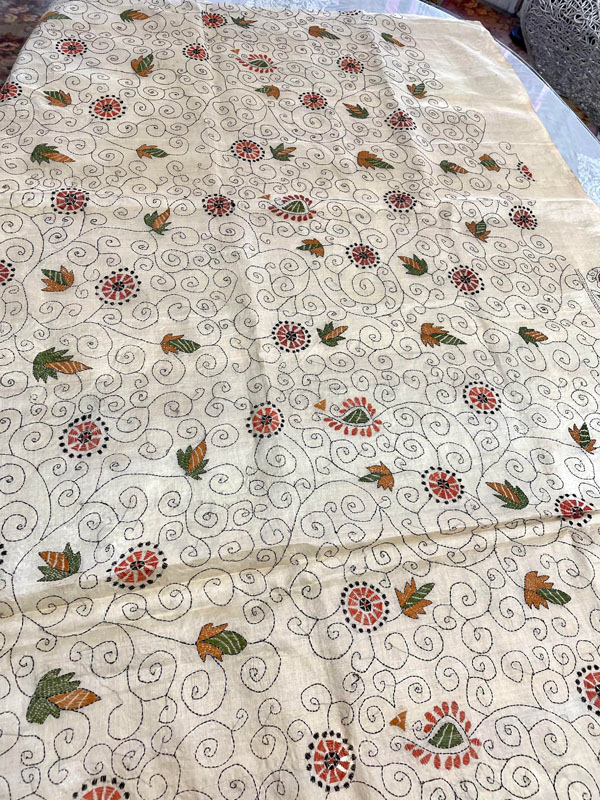 インド カンタ刺繍サリー