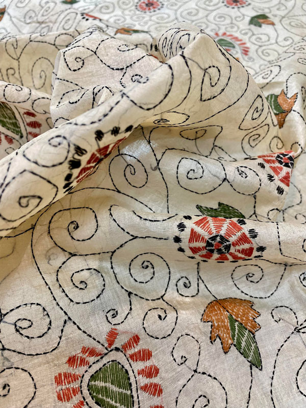 インド カンタ刺繍サリー
