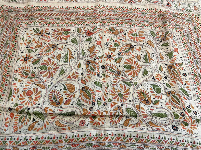 インド カンタ刺繍サリー