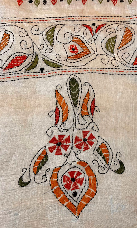 超希少　インド　カンタ刺繍サリー　BL 超希少インドカンタ刺繍サリーBL（u30a4u30f3u30c9